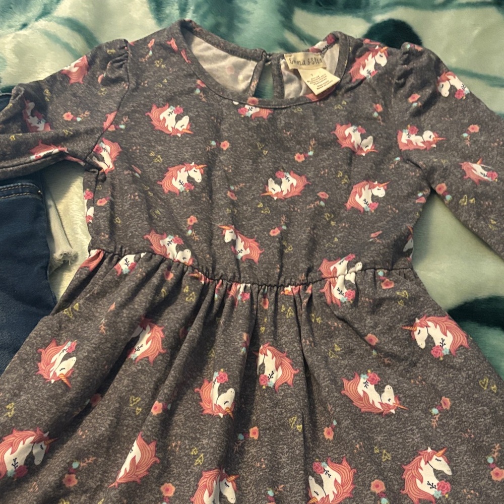 Charming Kids Dress with Pink Unicorns